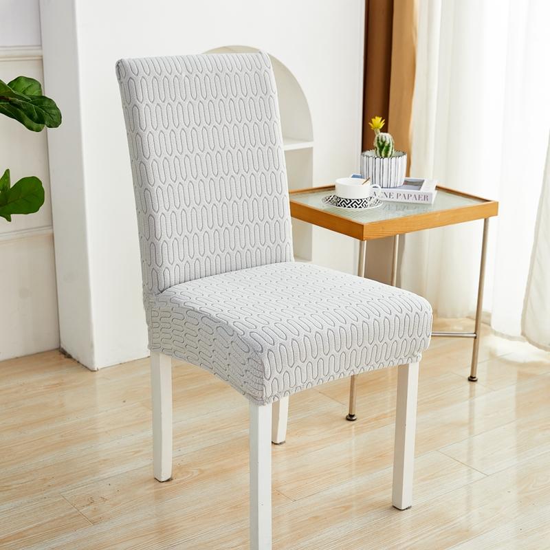 Jacquard Stretch Chair Covers Set, Elegant Elastic Slipcovers for Kitchen & Dining Table, Universal Fit (2/4/6/8 Pieces)