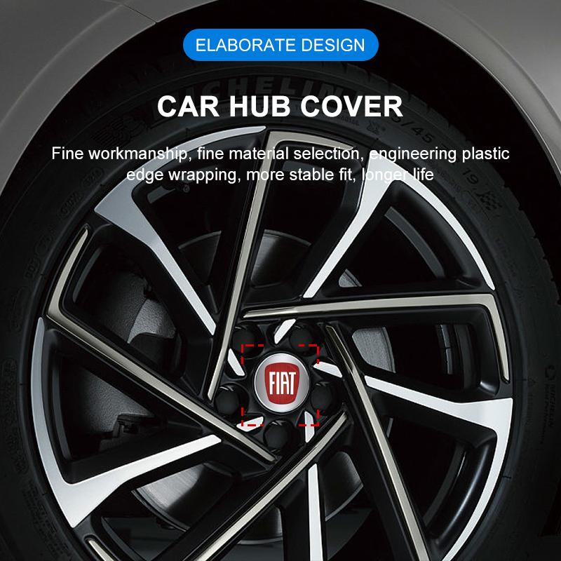 4Pcs 60mm Badge Emblem Car Wheel Center Cap Logo Hub Cover for Fiat Abbas 500 500L 500X 124 Aegea MobiPanda Tipo Sedici Centoventi Fiorino Qubo Toro
