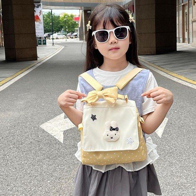 Schoolbag Japanese Ins Style Versatile Schoolbag Cute Little Bunny Polka Dot Portable Bow Backpack Girl Versatile Backpack