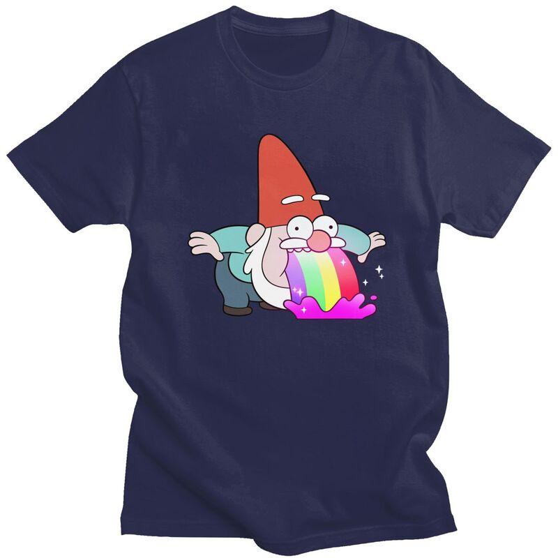 Pánské tričko s krátkým rukávem z bavlny s motivem duhového Gravity Falls v manga stylu, módní tričko, ležérní tričko, slim fit oděv