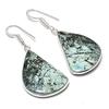 Natural Tibetan Turquoise 925 Sterling Silver Jewelry Earring 1.85" AEE-10900