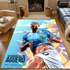 Soccer Celebration Art Print Patterned Carpet, Non Slip Mat Suitable for Living Room and Bedroom Sofas