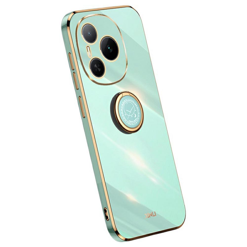 

XINLI For Honor Power 5G Case Ring Kickstand Electroplating TPU Phone Cover Cyan