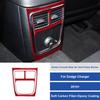 2pcs Red Carbon Fiber Car Rear Row AC Bent Frame Cover For Charger 2015-
