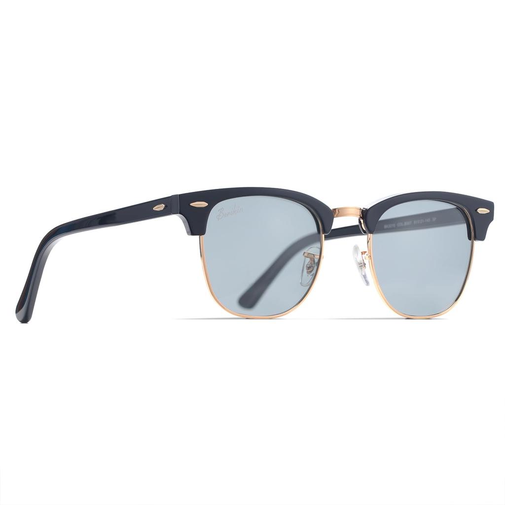Berikin Polarized Light Classic Thermont UV400 Half Frame Sunglasses, Gray, Brow, Unisex, Men's, Protection, Gold,