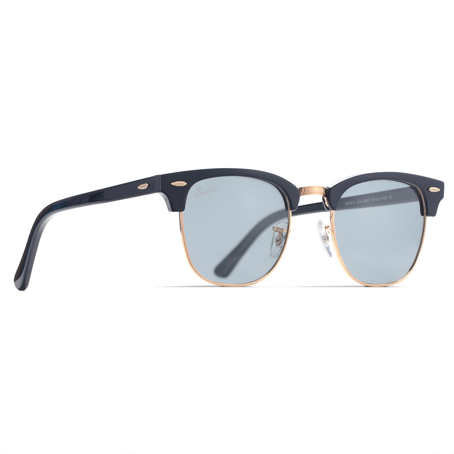 

Berikin Polarized Light Classic Thermont UV400 Half Frame Sunglasses, Gray, Brow, Unisex, Men s, Protection, Gold,