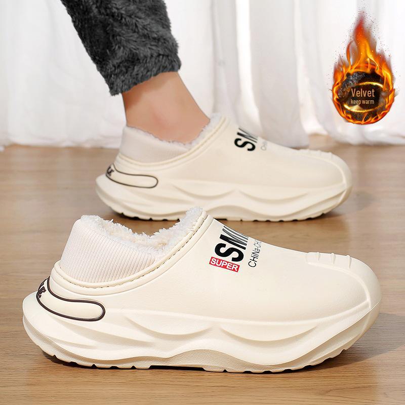 2024 Men's Waterproof Non-Slip Cotton Slippers for Winter - Warm, Large Size, Ideal for Driving and Outdoor Use
