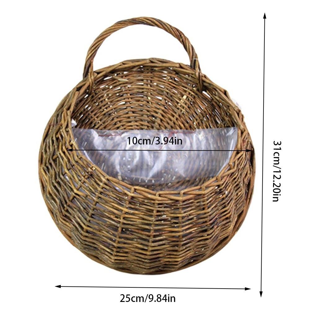 New Storage Container Flower Basket Wall Hanging Handmade Weaving Wicker Basket Hanging Planter Home & Living