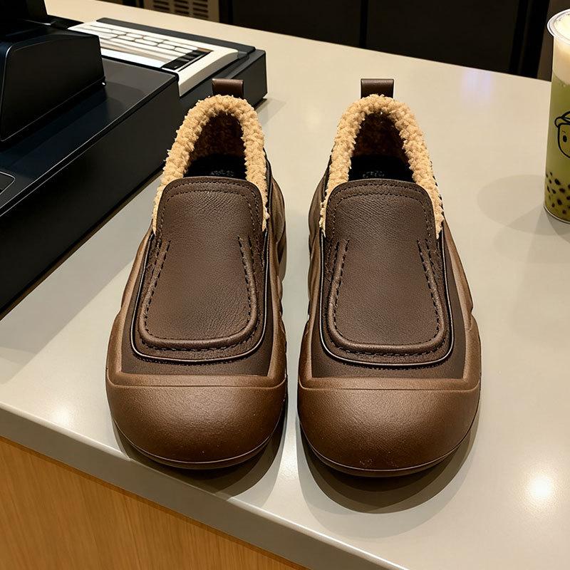 Ugly cute platform women's new velvet warm and non-slip cotton shoes versatile and comfortable Doudou shoes