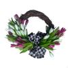 Tulip Wreath Rattan Daily Flower Door Hanging Welcome for Window Party