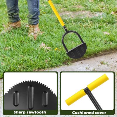 3 Pieces Saw Tooth Edger  Tool Half Moon  Edger With T Grip Manual  Edger Garden Edger For Grass Borders Sidewalks Driveways Gardens, 45 Inc