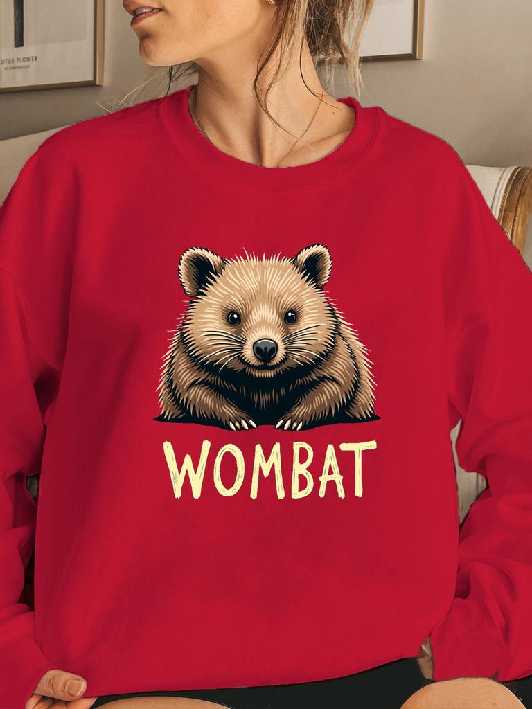 Curious Wombat Illustration Women's Sweatshirts