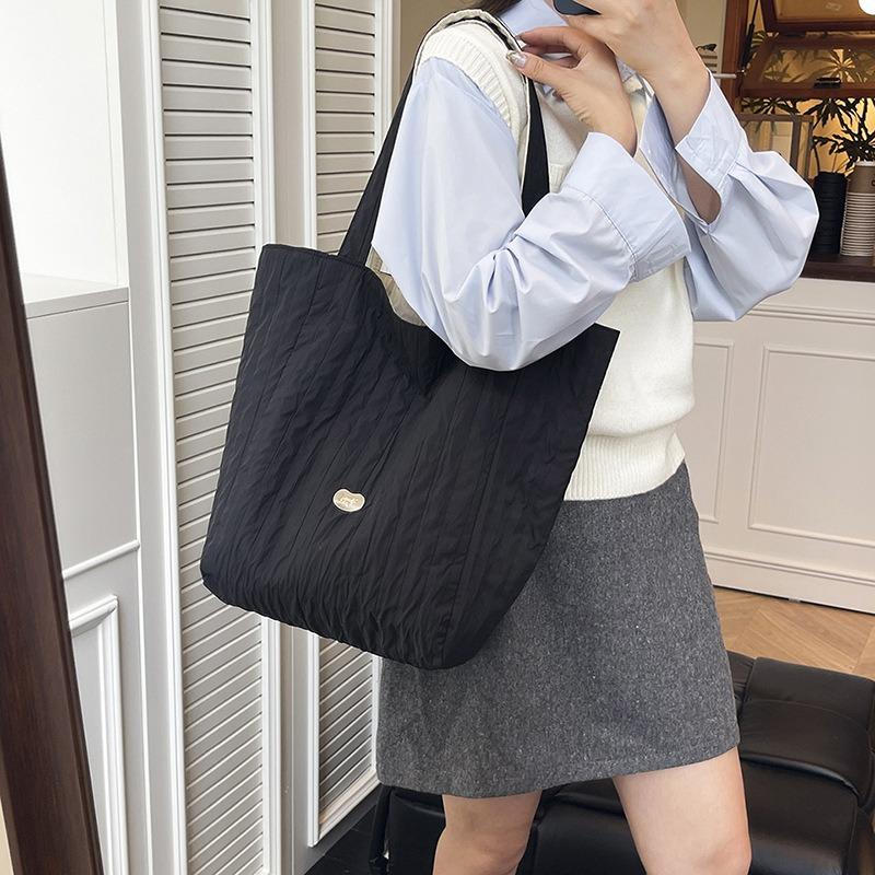 Casual versatile lazy style tote bag new textured student shoulder bag large capacity versatile underarm bag
