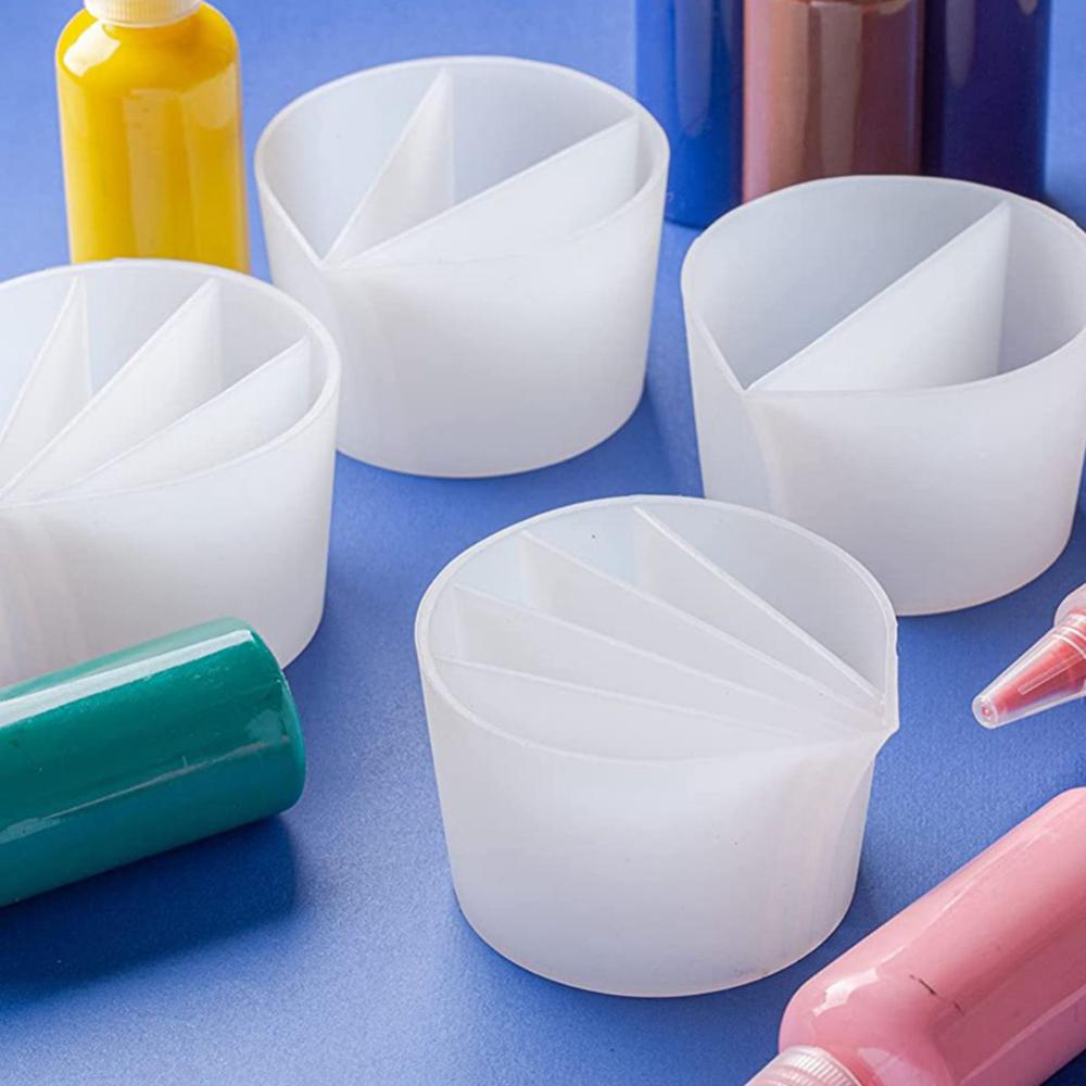 Mit Trennwänden Acrylharz Silikon Paint Pouring Becher geteilte Becher Fluid Pour Zubehör Tonwerkzeuge