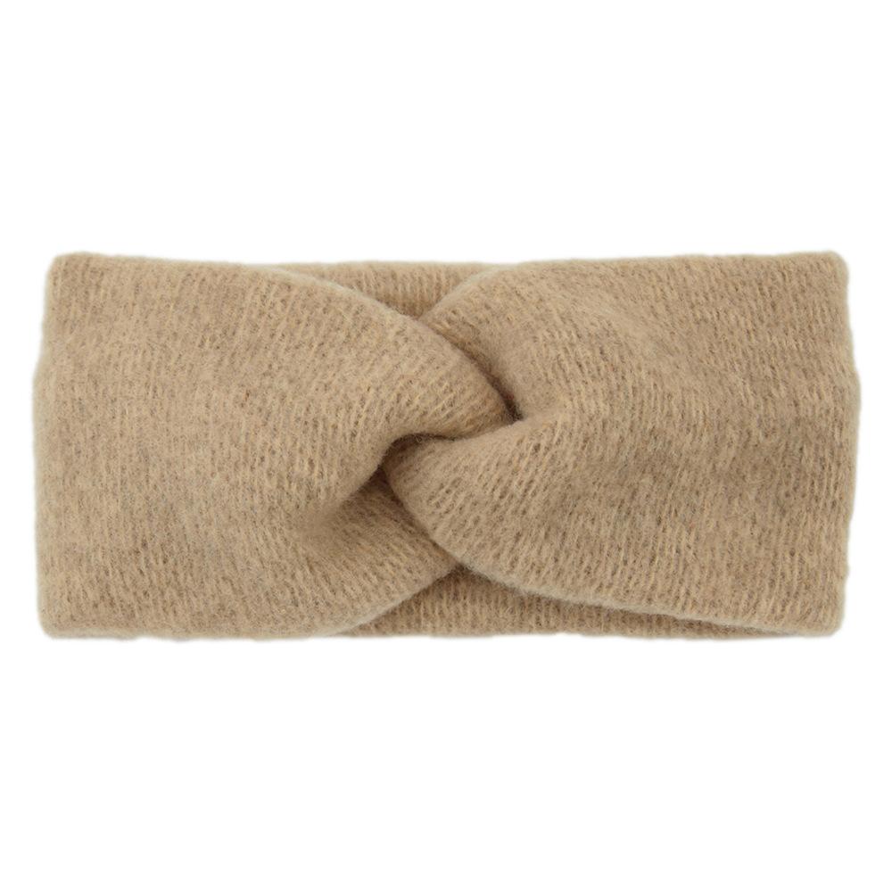 New Wool Knitting Cross Wide Headbands Winter Ear Warmer Soft Elastic Mohair Headwrap Turban For Women Girl Hair Accessories