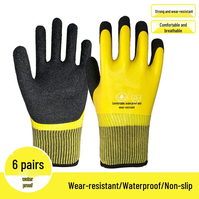 Anti-Slip Waterproof Gloves for Seafood Handling: Protects Against Crayfish, Shrimp, Crab, Fish Bites & Pricks