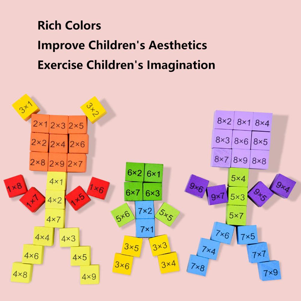 Montessori Educational Wooden Multiplication Table Board For Kids, Teaching Aids Math Toys For Children,Colorful Small Blocks