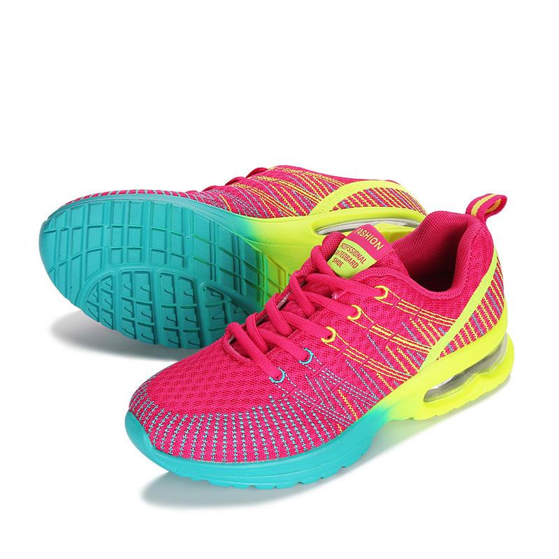 

New Spring Flying Knitted Sports Shoes Women s Breathable Mesh Air Cushion Shoes Casual Running Women s Shoes Light Travel Shoes 35