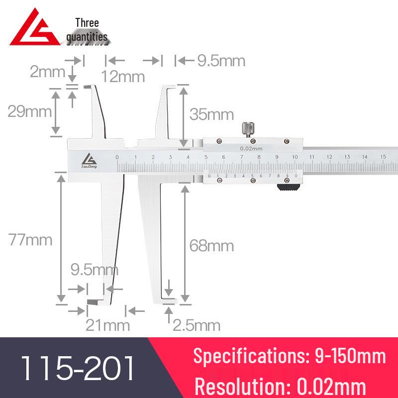 Stainless Steel Digital Vernier Caliper 10-150mm for Inner/Outer Groove Measurement