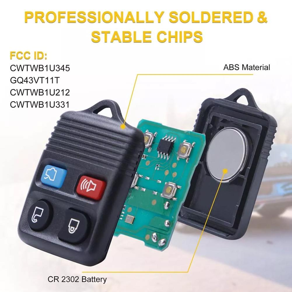 2Pcs 4Button Car Keyless Entry Remote Key Fob 315MHz Clicker for FORD Crown Victoria Escape Excursion Explorer Focus