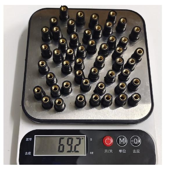 50Pcs M5 Well Nuts Fairing Fasteners Brass+Rubber Well Nut Motorcycle Windshield