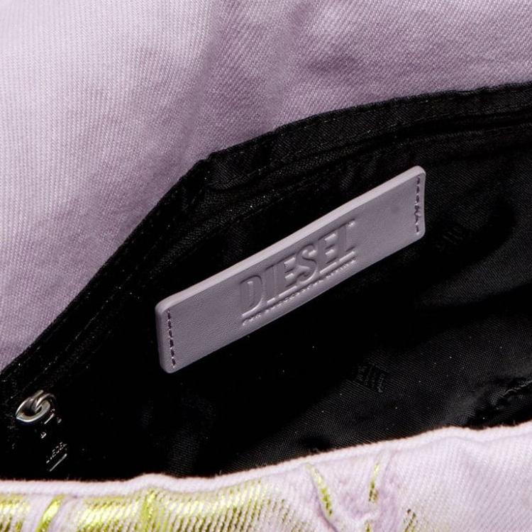 Diesel Charm-D Silver Hardware Cotton Shoulder Bag Women Bags Light-Pink X09596P6681HA295