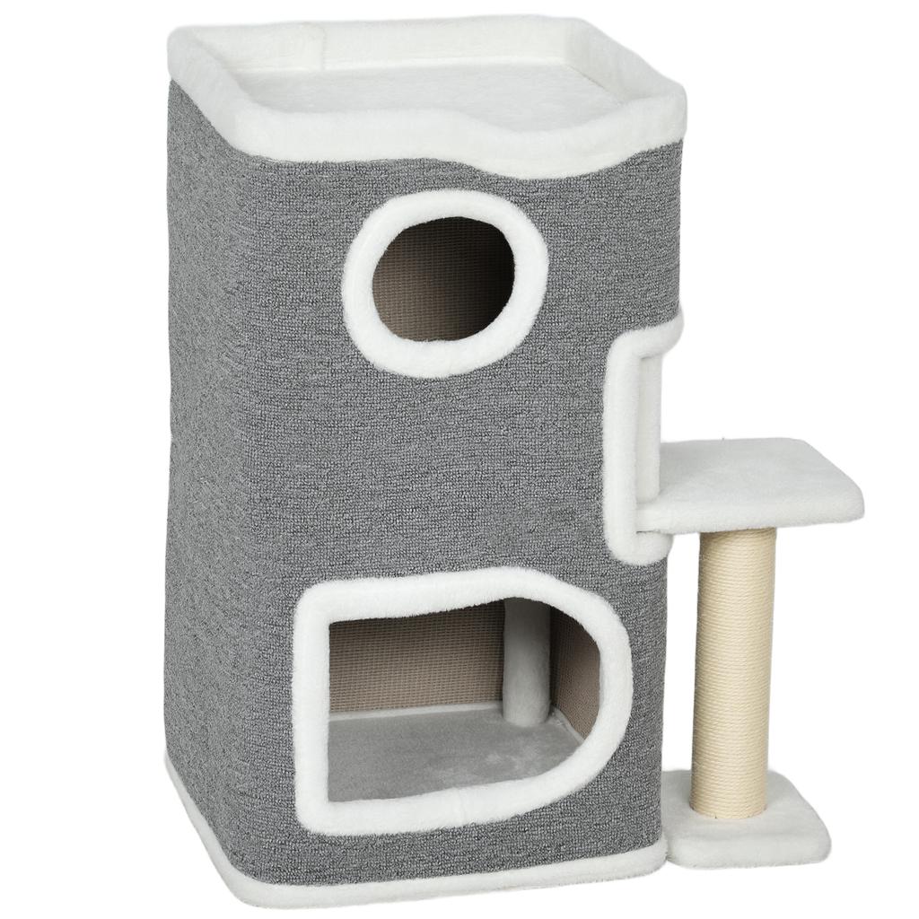 75 cm Cat Tree, Cat Tower Condo for Indoor Cats with Scratching Post, Jumping Platform, Grey