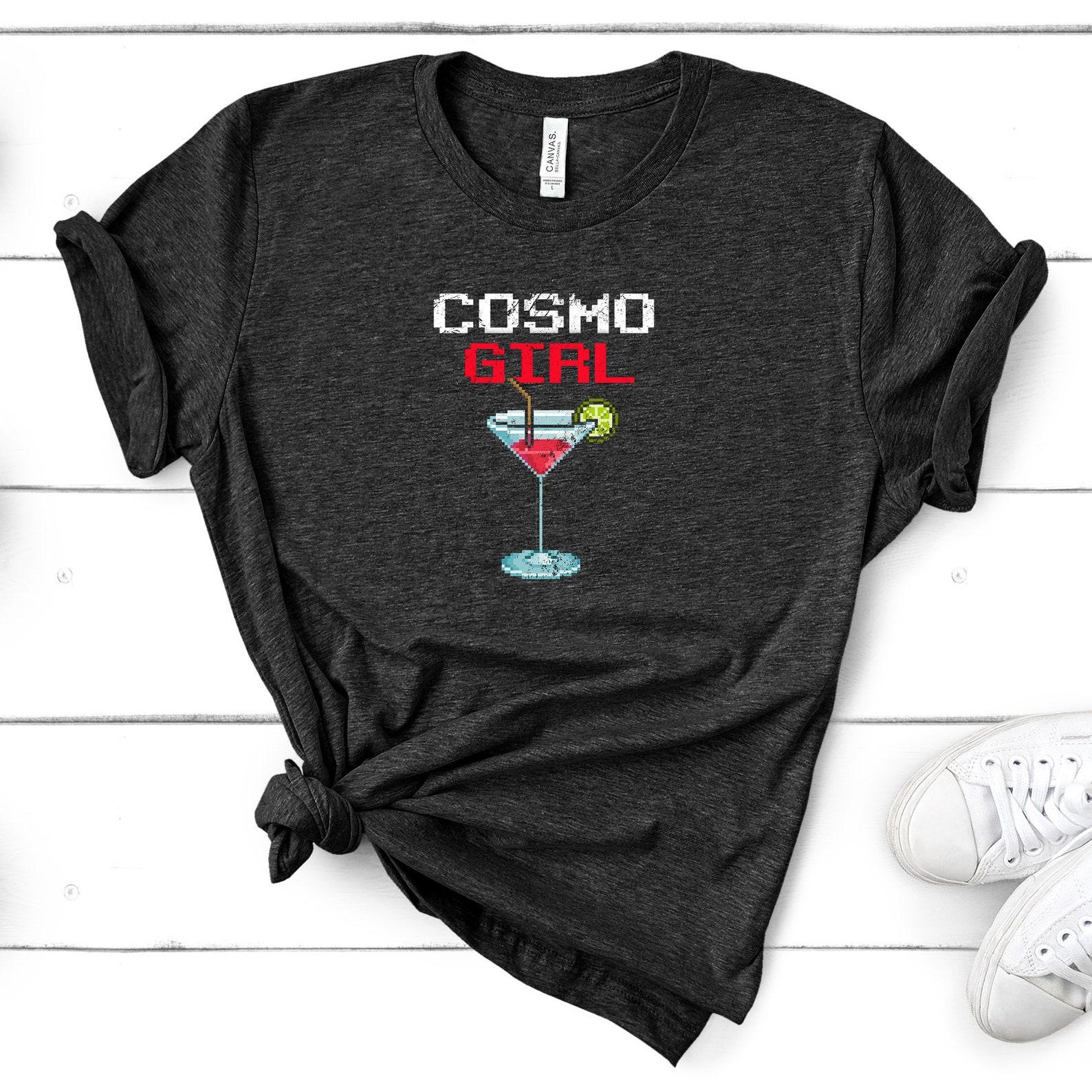 Drinking Cosmopolitan T-Shirt - Cosmo Girl Pixelated Cocktail Vodka Lover XL