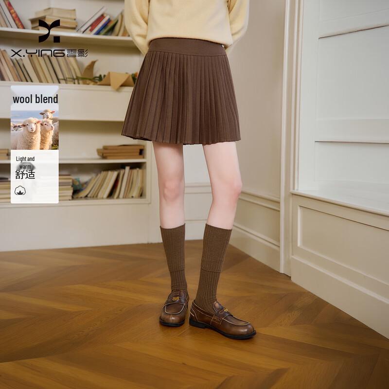 Xiangying Women's High-Waisted A-Line Pleated Skirt