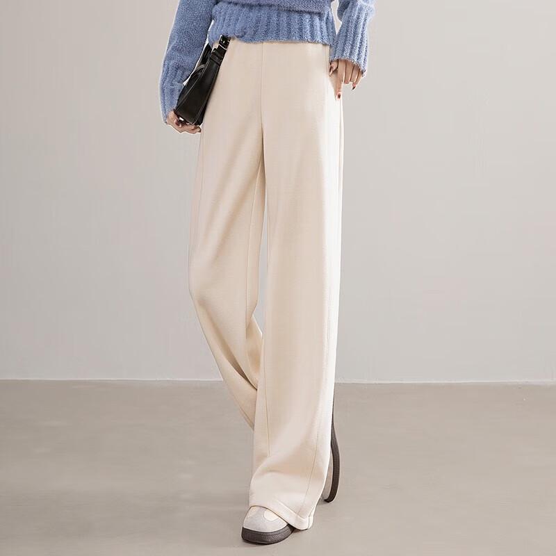 Women's Fleece-Lined Elastic Waist Casual Pants