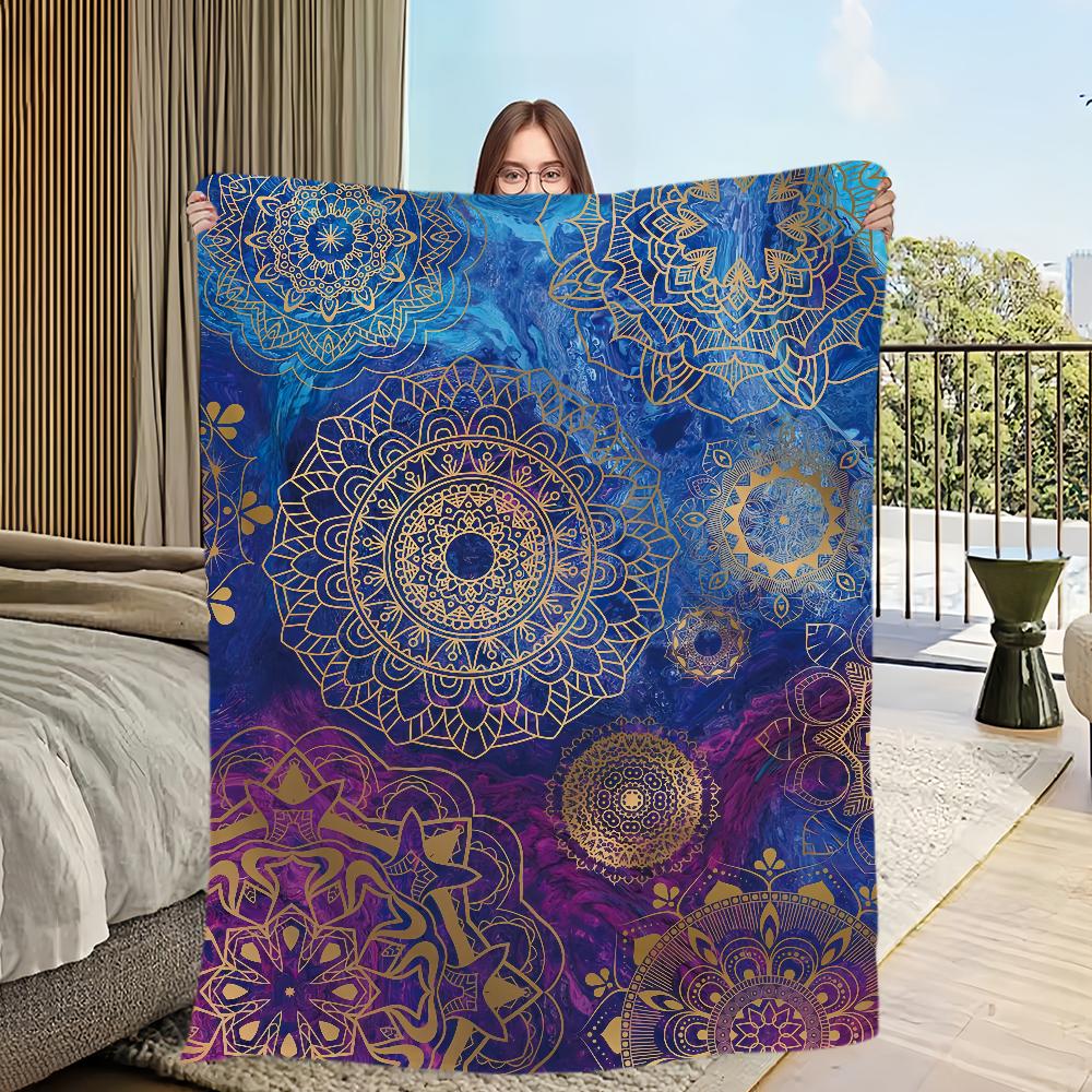 Vzor Čtyři roční období teplá MÓDNÍ měkká plyšová deka vhodná na pohovku obývací pokoj Mandala místnost kancelář ložnice cestovní dárek Flanel