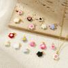 2 PCs Brass Charms 18K Gold Plated Enamel Heart Star Pendants For DIY Necklace Bracelet Earrings Jewelry Making Accessories