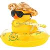 Duck Car Ornaments Yellow Duck Car Dashboard Decorations Set with Sunglasses, Swimming Ring Kids Bath Toys Home Duck Decoration