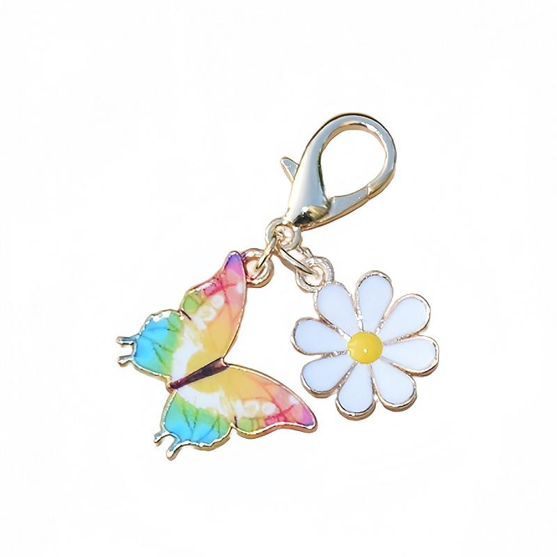 1PC DIY Gift Butterfly Design Pendant Keychain Marker Metal Creativity Keychain Party Daisy Cute