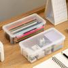 6pcs Translucent Pen Case Storage Boxes Large Capacity Lightweight Portable School Supplies Storage Pen Boxes Organizer Box