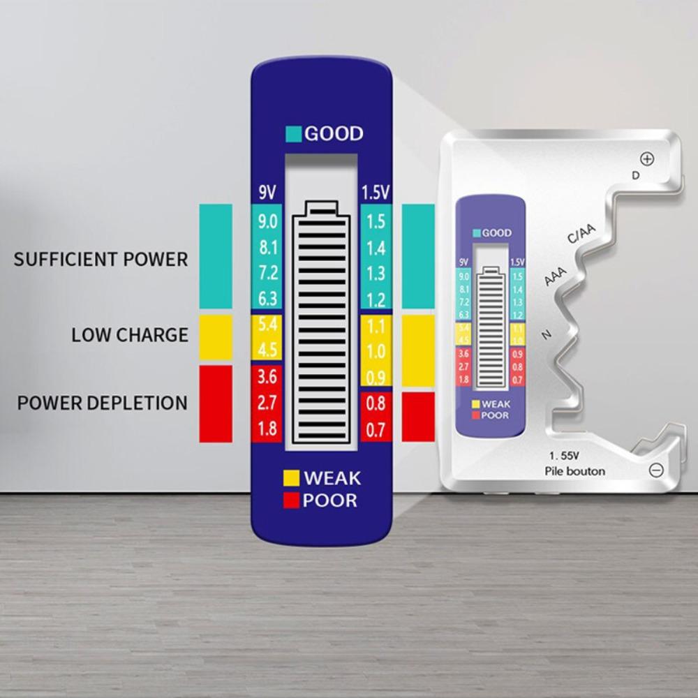 Digital Battery Tester LCD Display AA AAA 9V 1.5V Button Cell Battery Capacity Check Detector Capacitance Diagnostic Tool