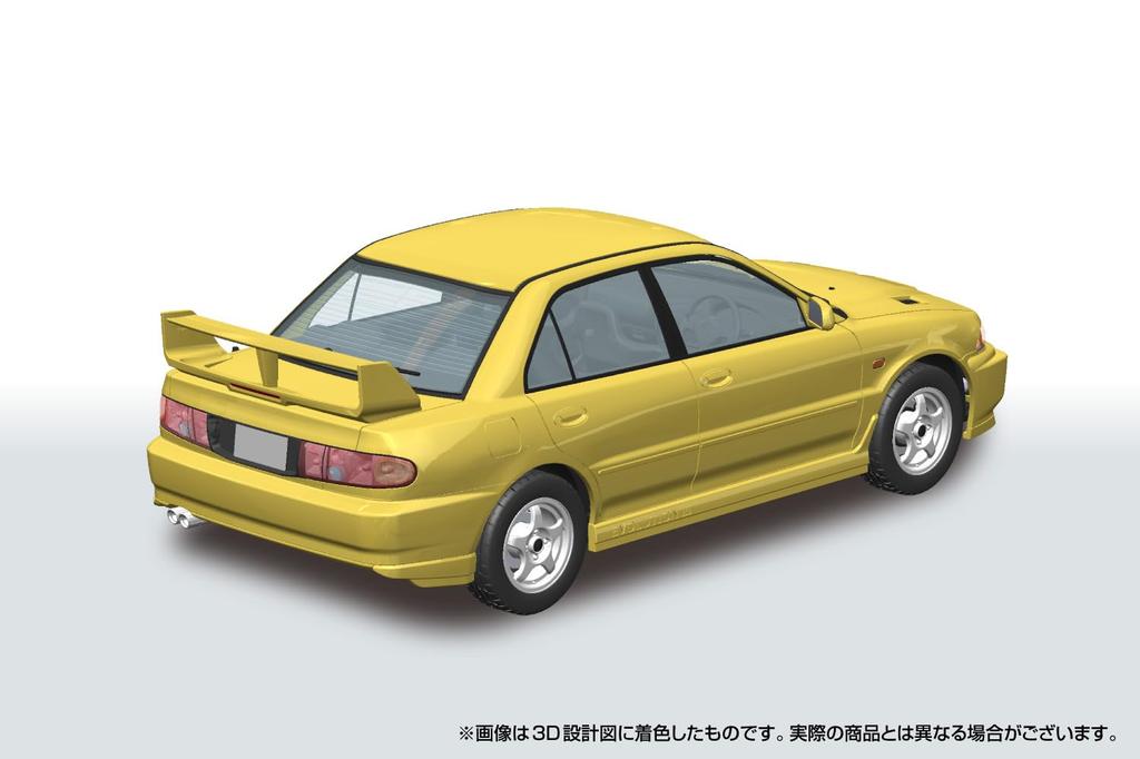Aoshima Bunka Kyozai Scale Rakupla Snap Car CE9A Lancer GSR Evolution III 1995 Dandelion Yellow Plastic Model (AOSHIMA) 1/24 No. 04-DY Pre-Colored