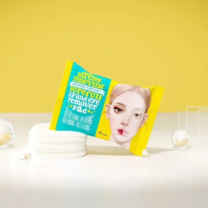 

[90 штук] Снимающие стресс очищающие пэды для губ и глаз Pureful 30 штук X 3