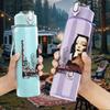 1PC Retro Female Singer Dark Grayscale Portrait Print 750ml Portable Sports Water Bottle Leakproof Gym Outdoor Travel Drink Cup