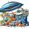Summer Beach 5D DIY Full Drill Round Diamond Painting Kit for Home Wall Decor