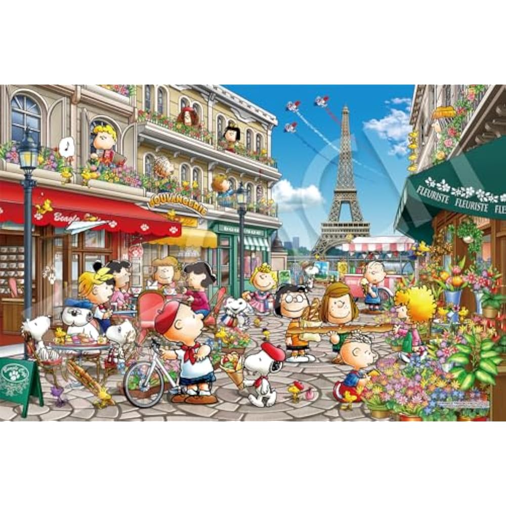 Epoch 1000 Piece Jigsaw Puzzle, PEANUTS, Snoopy in Paris (50 x 75 cm), 12-610s with glue, spatula...