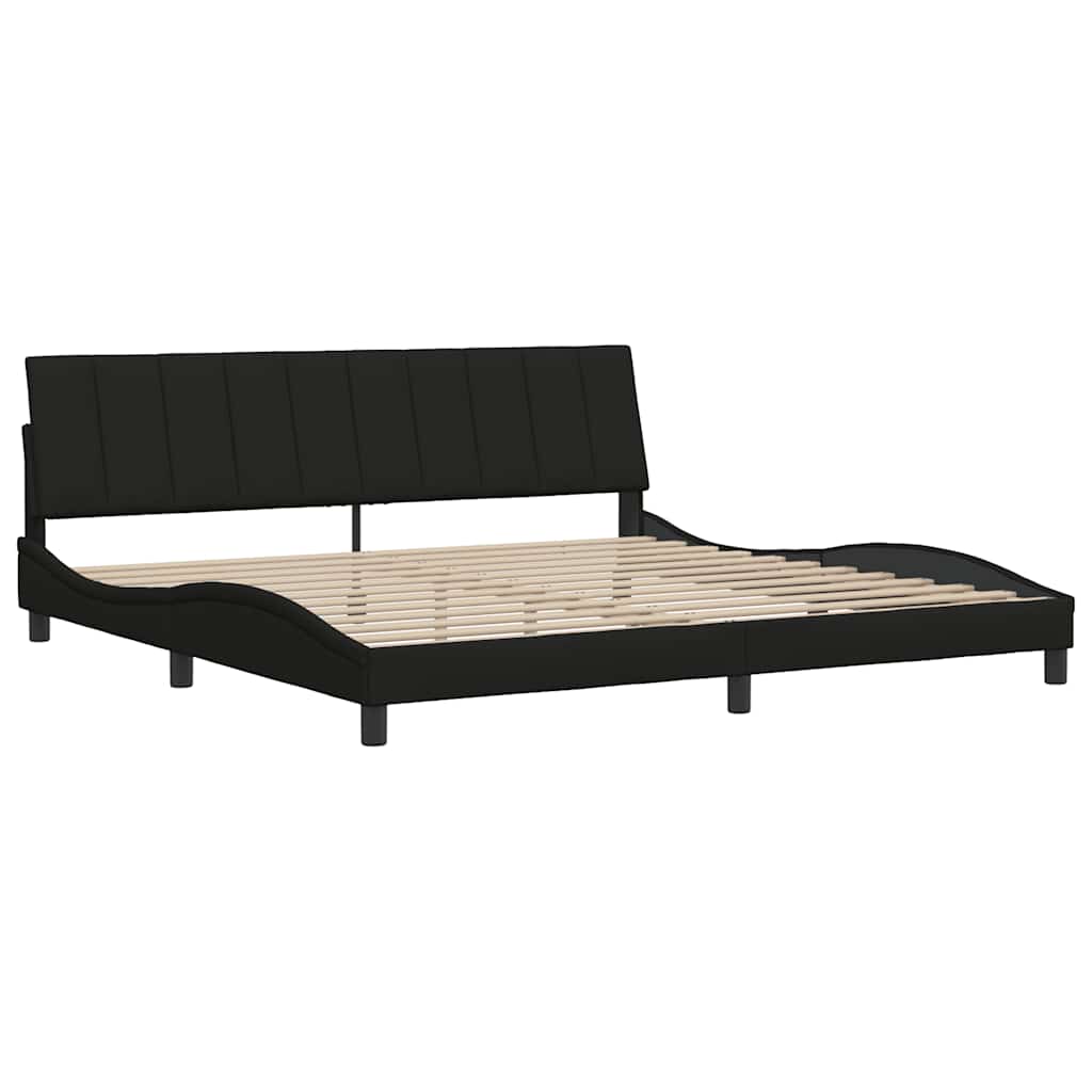 Bed Frame without Mattress  Hanko  Black 200x200 cm Fabric