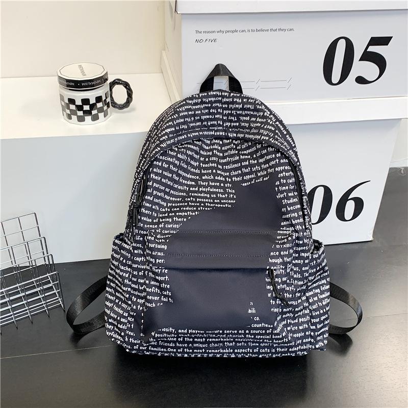 ins College Style Large Capacity School Bag Female Versatile College Student Junior High School Student Personality Kitten Printed Backpack Female