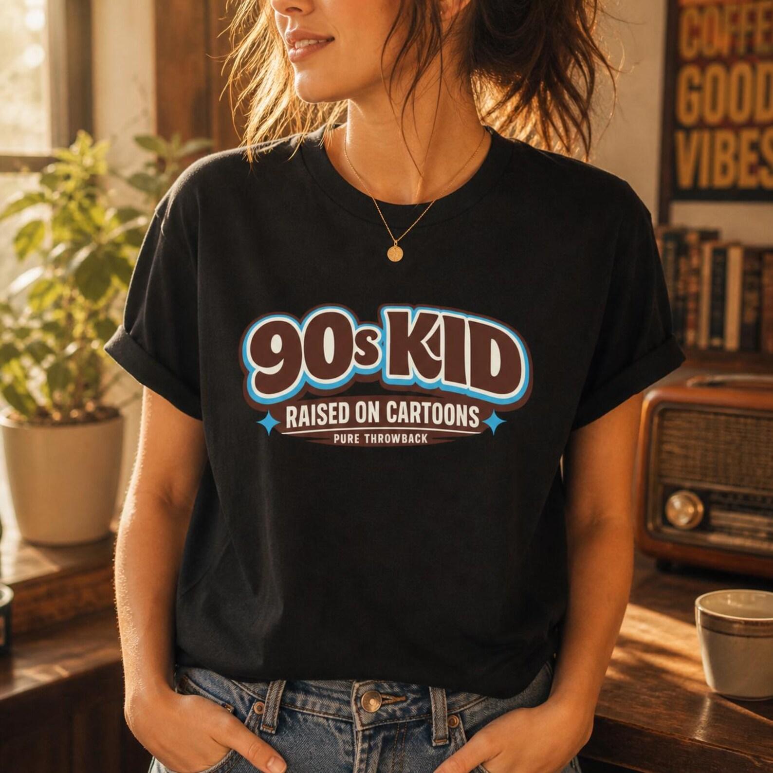 90s Kid Shirt, Raised on Cartoons Retro Tee, 90s Nostalgia Apparel 2XL