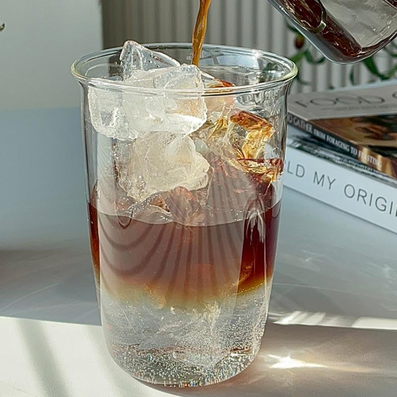Transparent Glass Coffee Mug Breakfast Mug Latte Cup High Borosilicate Glass Cup Beer Milk Water Cocktail Drinking Mugs