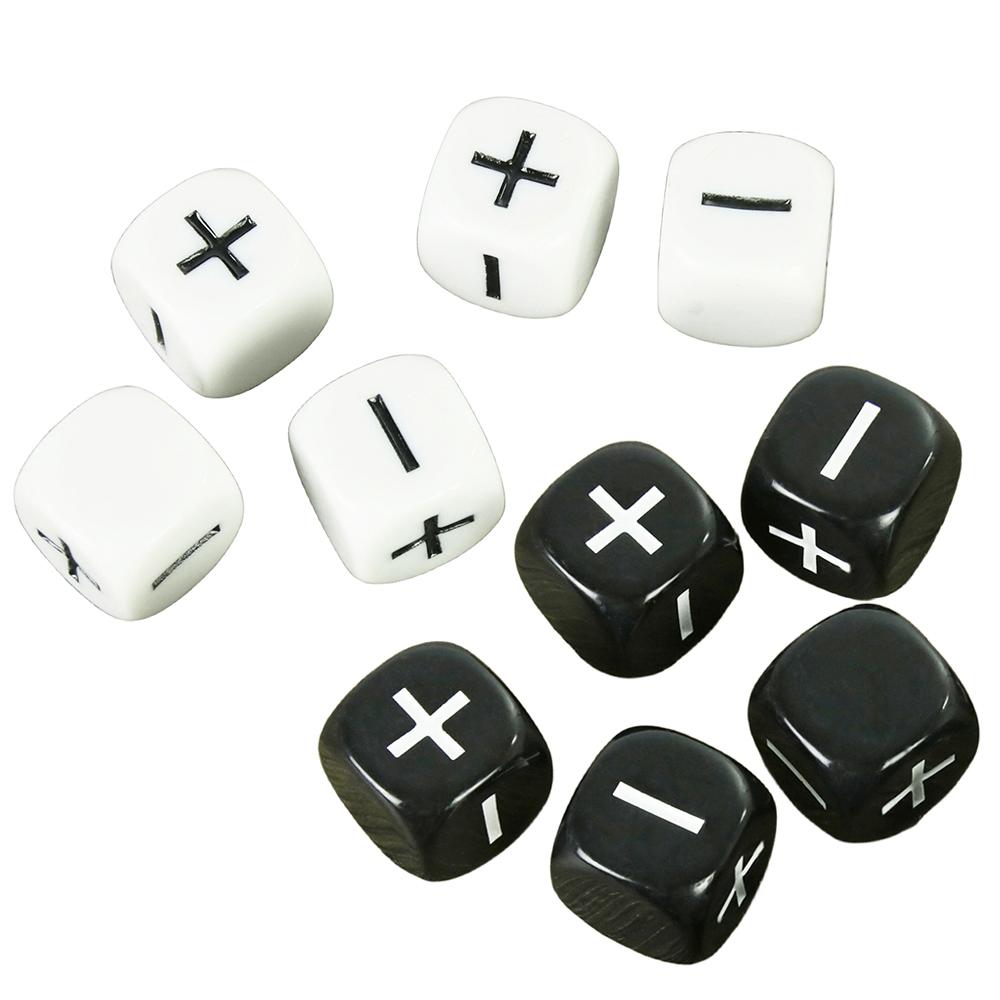 

10 шт. 16 мм игральные кости Fate Dice непрозрачные черные белые для семейной вечеринки, развлечений и настольной игры для отдыха черный белый