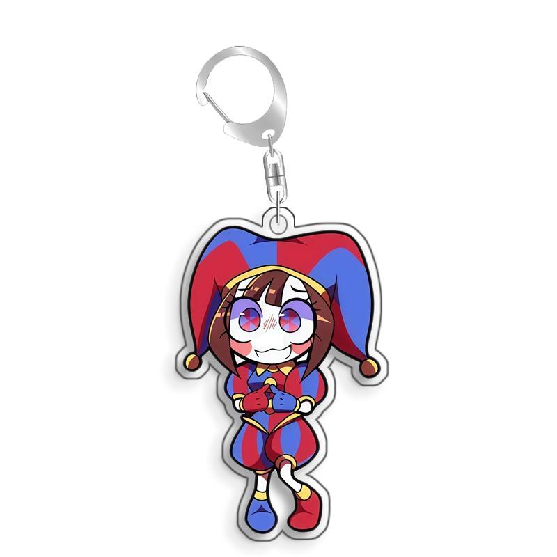 For The Amazing Digital Circus Pomni Kinger Ragatha Gangle Acrylic Selfmade Cute Cartoon Anime Keychain Pendant Toy Gift 5cm