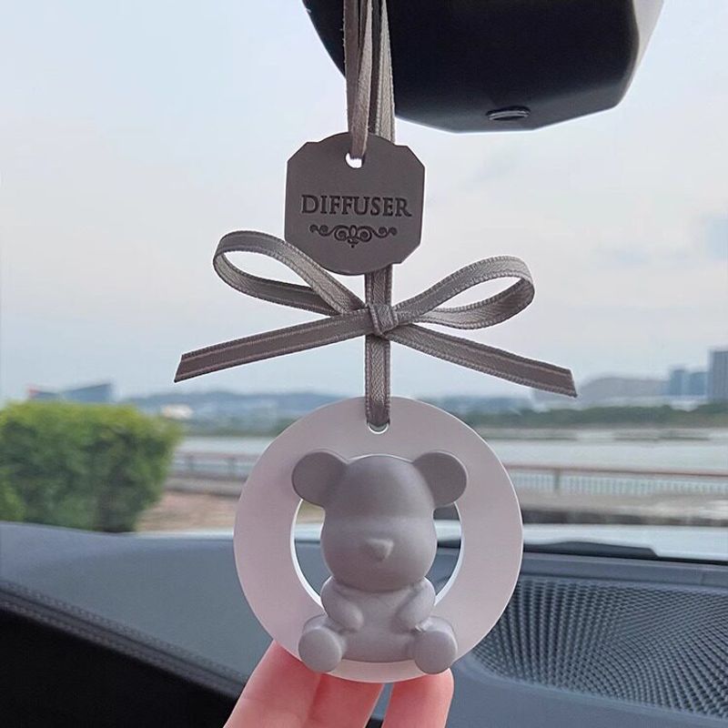 

Light Luxury Style Gray and White Cute Bear Car Perfume Hanging Ornament Gift Car Fragrance Diffuser Gypsum Aromatherapy Gray and White Bear (Odorless)