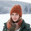Versatile Elastic Winter Pullover Cap Trendy Solid Color Twists Knitted Hat Soft Dome Brimless Beanie Cap Women