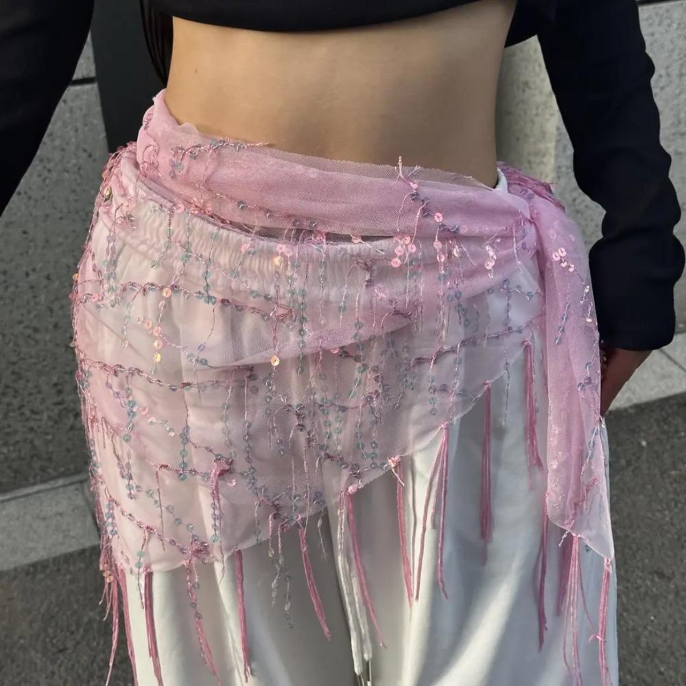 Jeans Decor Tassels Belt Hip-hop Sequin Waistband Jazz Dance Hip Scarf Waist Accessories
